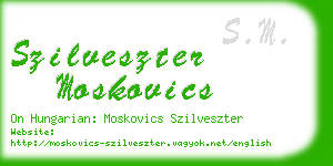 szilveszter moskovics business card